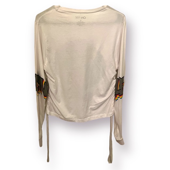 On Fire Melanin Queen Good Vibes Junior White Long Sleeve Half Shirt Size Large - Picture 7 of 7